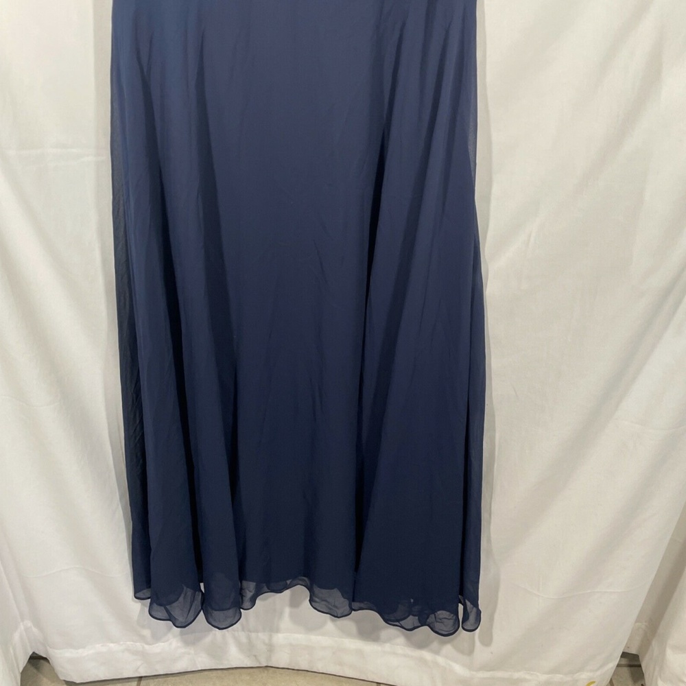 NEW $298 JS Collections Embroidered Illusion Bodice Gown Navy [SZ‎ 16 ] - Picture 9 of 12